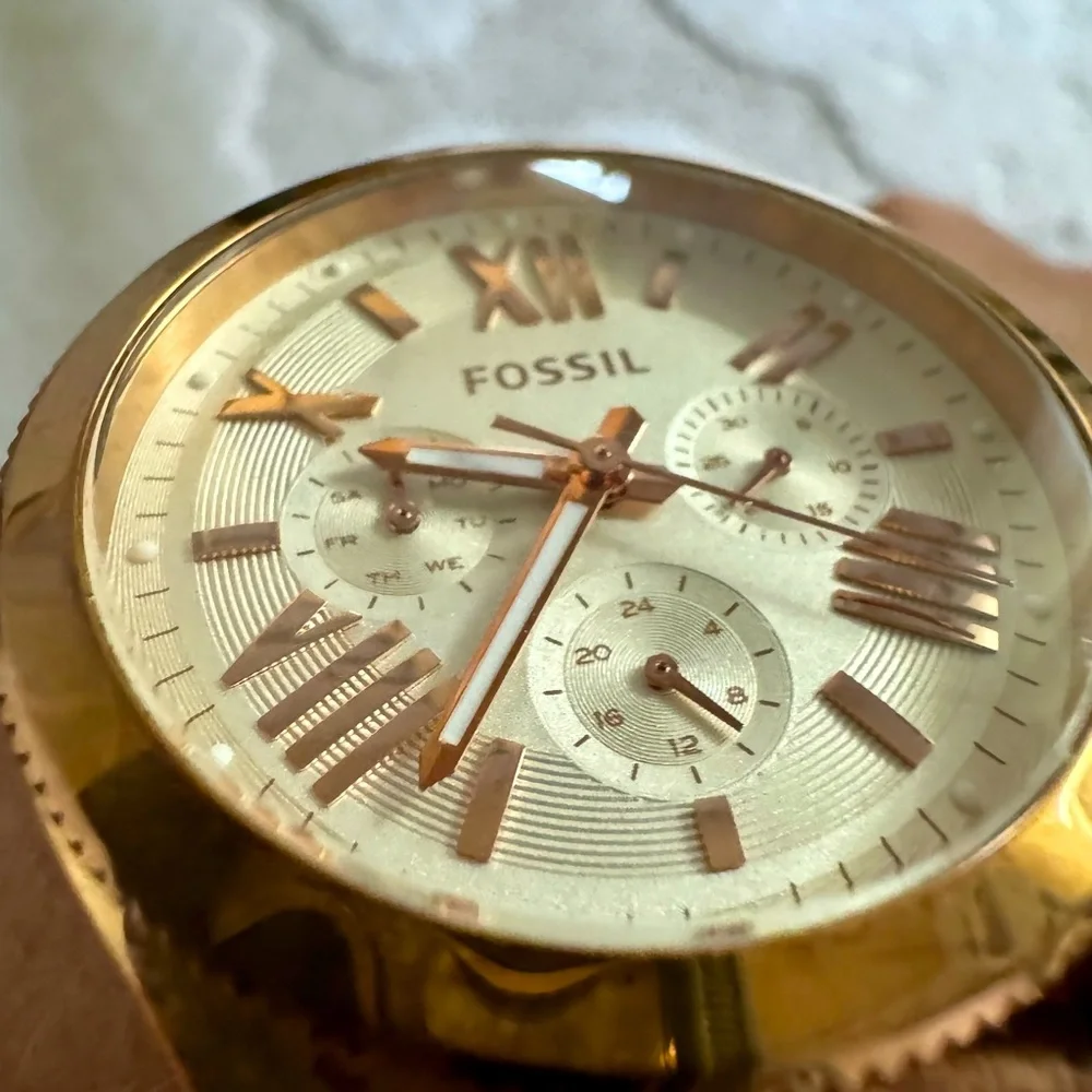 Fossil Cecile Watch in Rose Gold—New Battery!